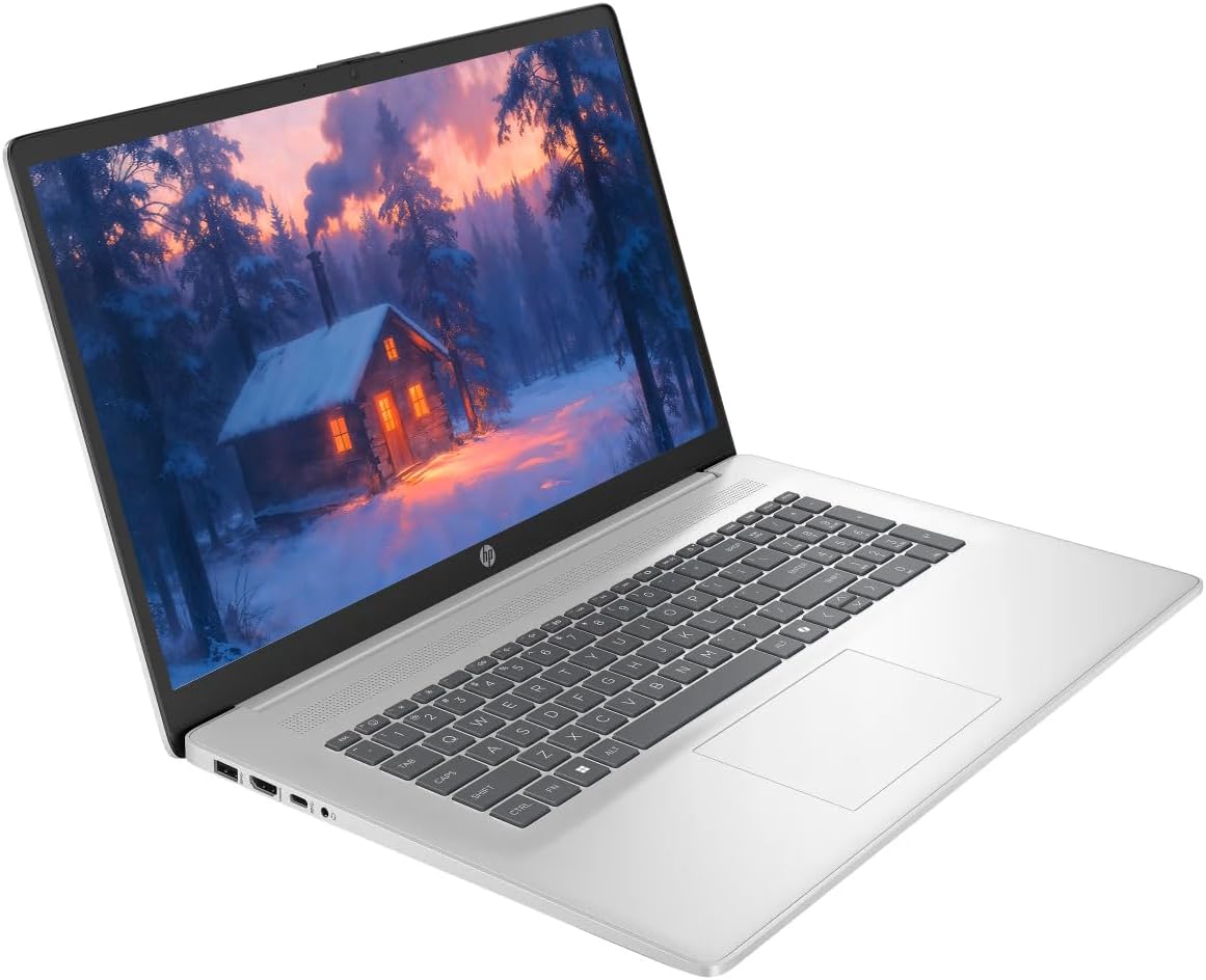 HP Touchscreen Laptop, 17.3' Business Laptop Computer, Windows 11, 16GB RAM 1TB SSD, AMD Ryzen 5 7430U, HD+ 1600 x 900 Display, Camera Privacy Shutter, SageNova Earphones, Silver