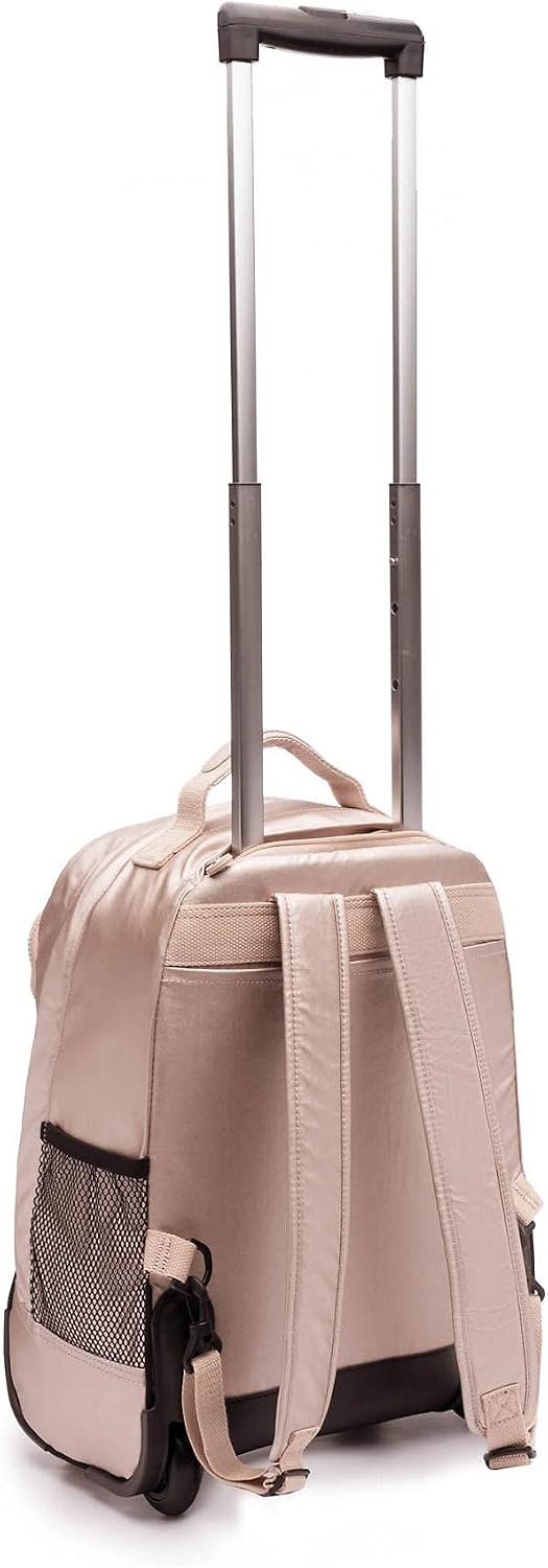 Kipling Sanaa Large Metallic Rolling Backpack Quartz Metallic