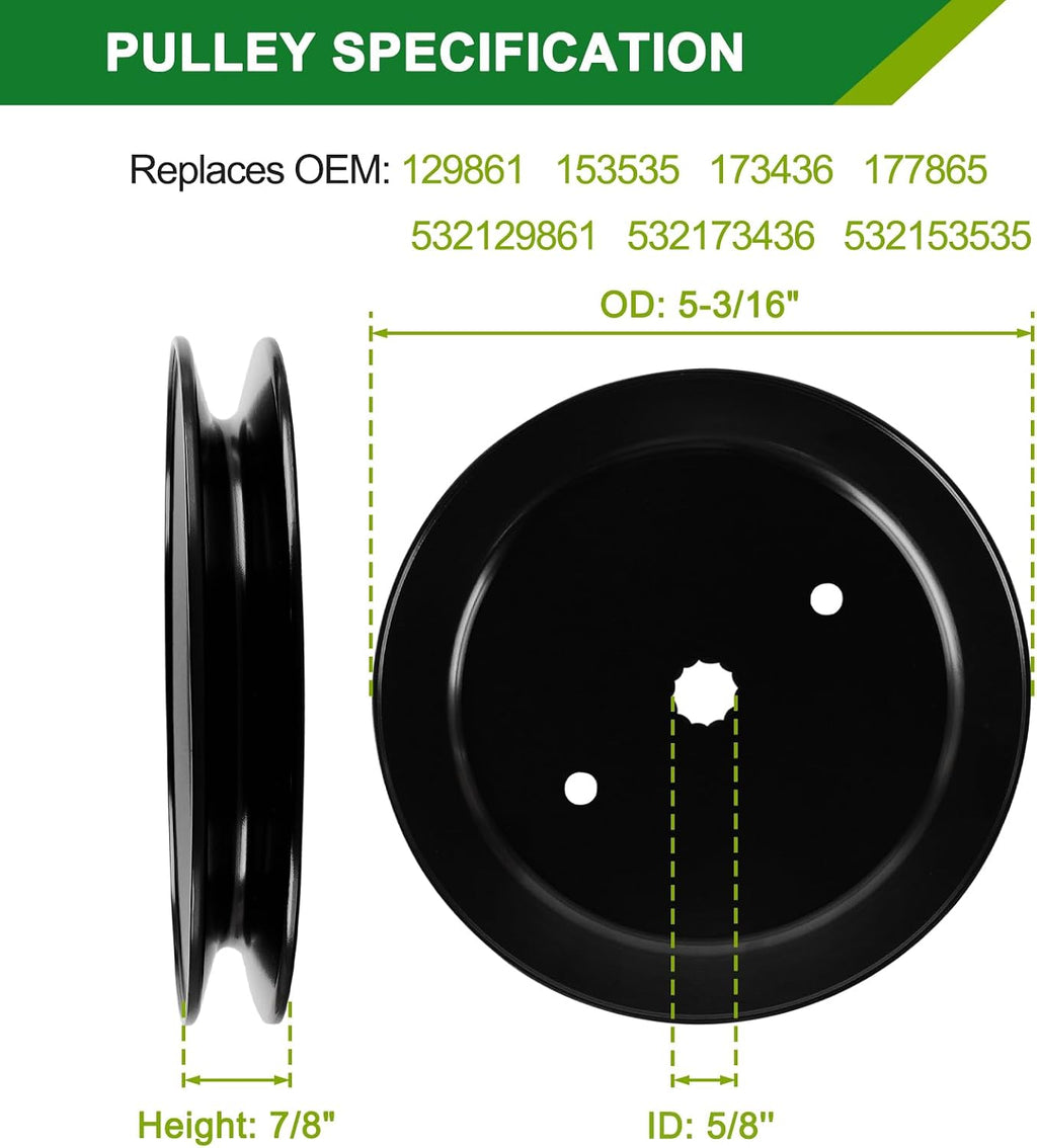 54 Inch Mower Deck Rebuild Kits - Fits Husqvarna LGT24K54 LGT2554 LGT2654 YTH2454 Poulan Pro PB22H54BF with 54' Deck 3 Spindles (187292) 3 Blades (187254/187256) 3 Pulley (153535) 1 Belt (21546382)