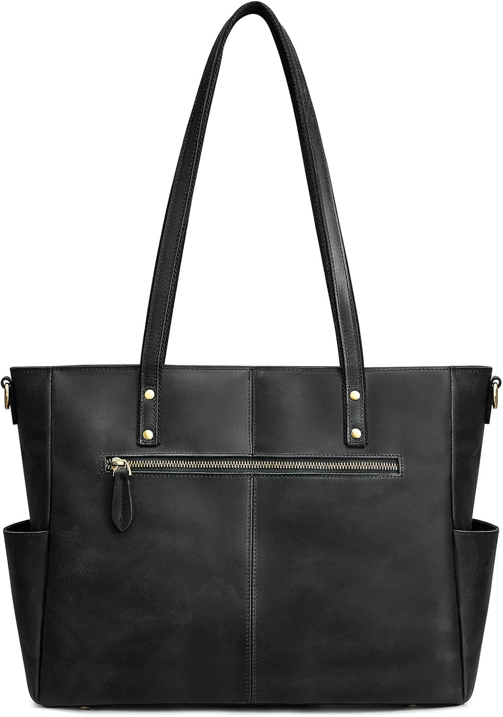 S-ZONE Women Genuine Leather Tote Bag Large Shoulder Purse Vintage Crossbody Work Handbag