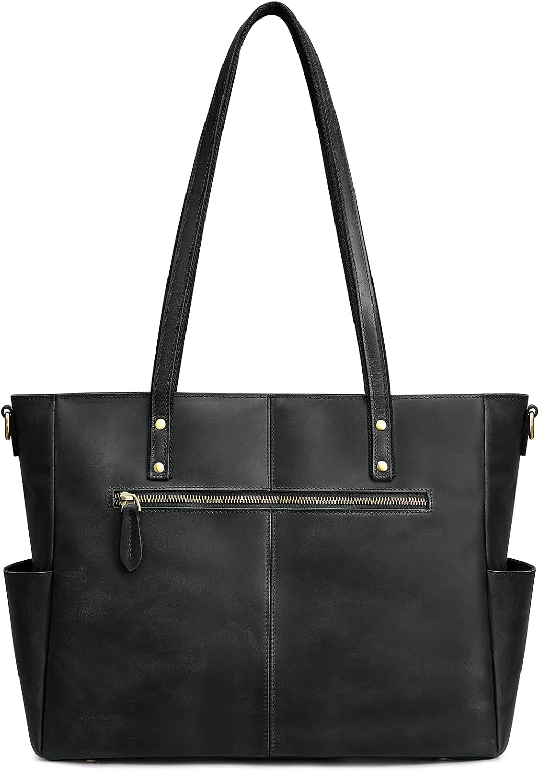 S-ZONE Women Genuine Leather Tote Bag Large Shoulder Purse Vintage Crossbody Work Handbag