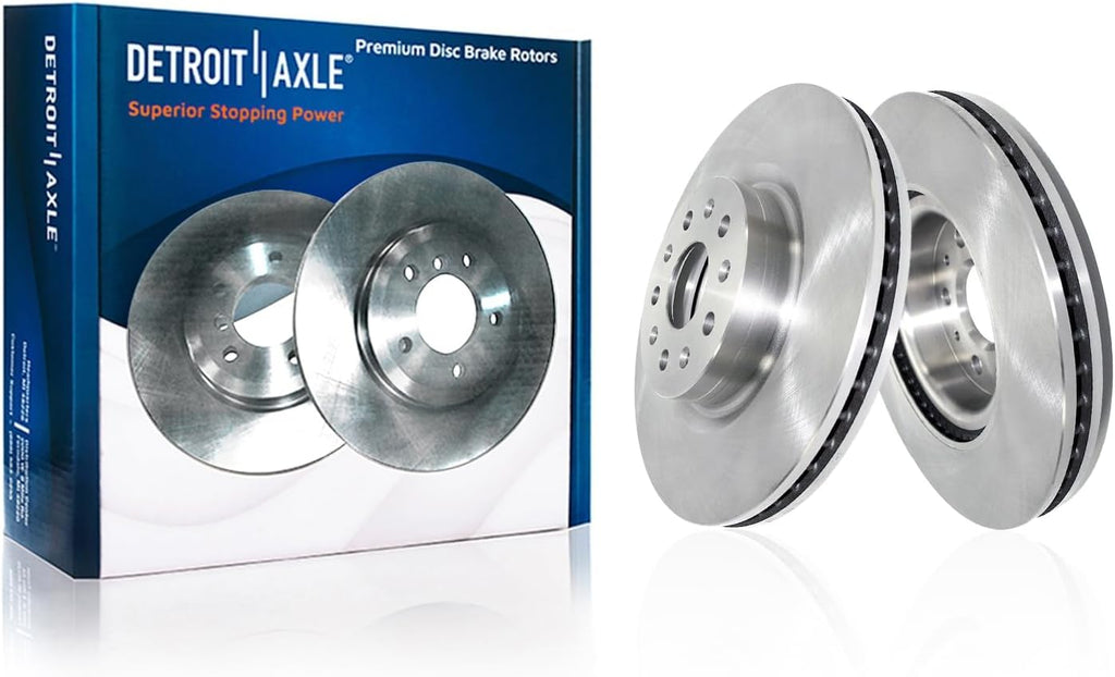 Detroit Axle - 8pc Brake Kit for 2014 Cadillac CTS [V; Sedan], Brakes Rotors Ceramic Brake Pads Replacement : 13.58' inch Front and 14.37' inch Rear Rotors