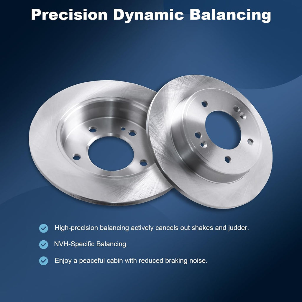 Front & Rear Disc Brake Rotors & Ceramic Brake Pads Kit Fit for Hyundai 11-16 Elantra, 13-16 Elantra GT, 12-15 Veloster; for Kia 14-16 Forte, 14-16 Forte Koup/Forte5#31584 31603 D1543 D1544