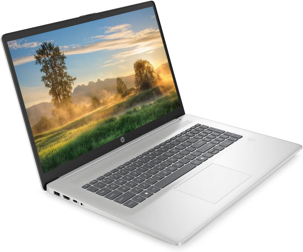 HP Touch Screen Laptop, 17.3' HD+ Touchscreen Laptop Computer, Windows 11, 64GB RAM 2TB SSD, Intel Core Ultra 7 255U, Fingerprint Reader, Backlit Keyboard, SageNova Earphones, Natural Silver