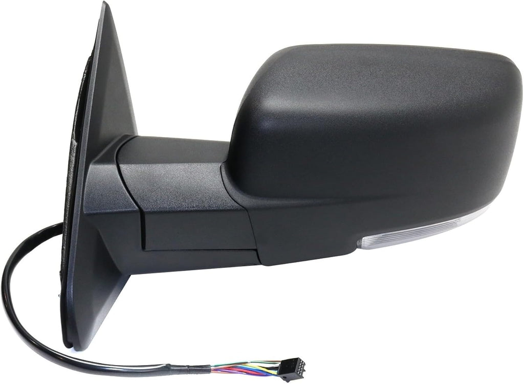 Kool Vue Driver Side Power Heated Mirror for Ram 1500 2013-2018 Power Fold With Signal Light & Puddle Lamp; Without Blind Spot Monitor & Memory Textured