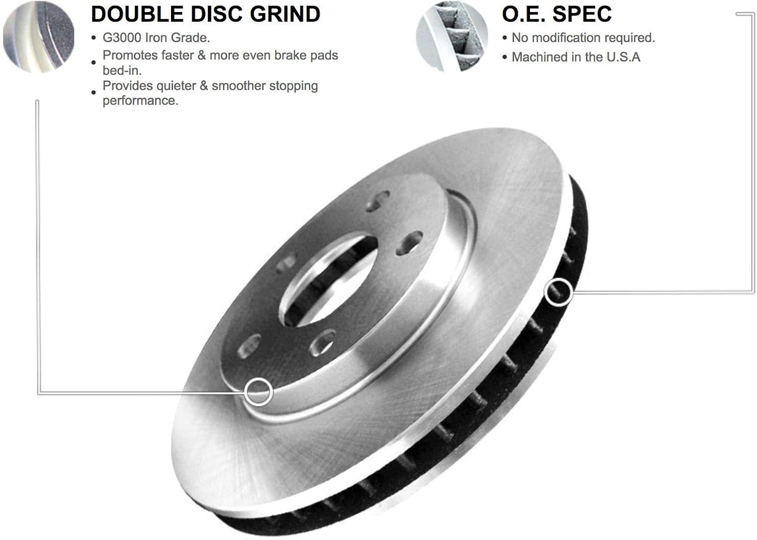 R1 Concepts Front and Rear Brake Kit Fits 2018-2021 Volkswagen Atlas| Ceramic Brake Pads and Blank Brake Rotors| 13.2' Front & 12.2' Rear
