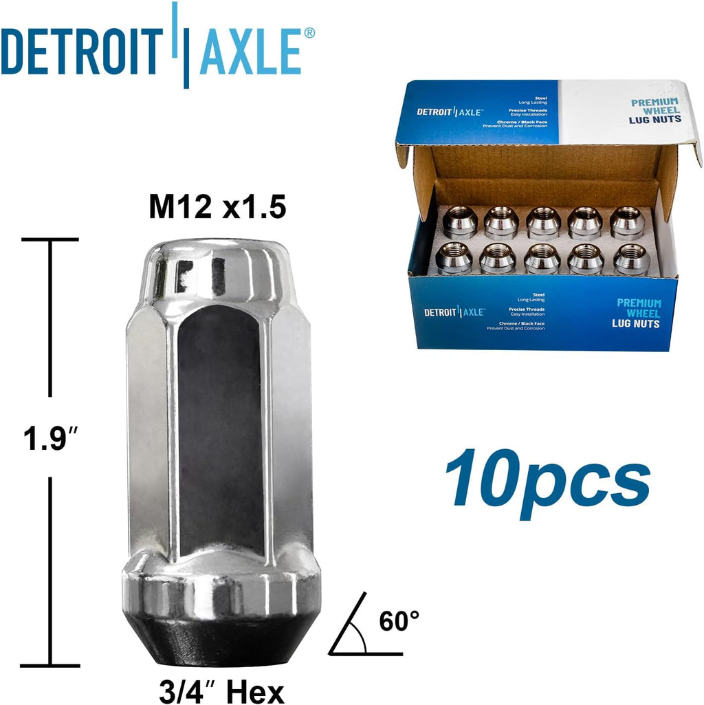 Detroit Axle - Front Brake Kit for Chevrolet Malibu Saturn Aura Pontiac G6, Disc Brake Rotors Ceramic Brake Pads Wheel Bearing Hubs Wheel Lug Nuts Replacement: 11.65'' inch Front Rotor