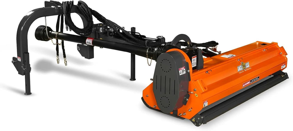 MechMaxx 72' PTO Drive 3 Point Hitch Offset Flail Ditch Bank Mower for 70-100HP CAT 2 Tractor, 90'' Offset Distance,55°/90° Rotation Angle, 18 Hammers, Model VAM72