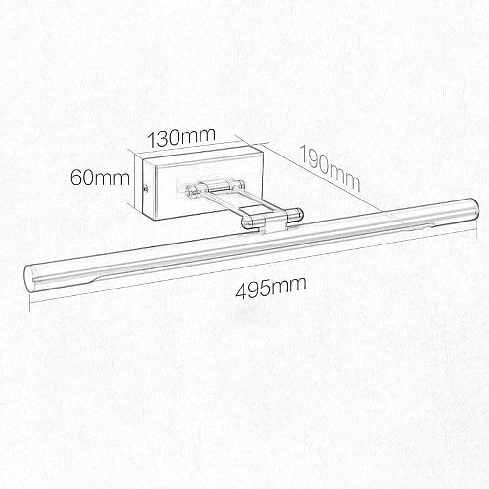 Mirror Light LED Bathroom Fixtures Vanity Mirror Lamp, Makeup Lighting Rotatable Metal Vanity Wall Lights, Modern Wall Vanity Sconce for Cabinets Dressing Table Wall Bedside Decor Lamp, Gold (White )