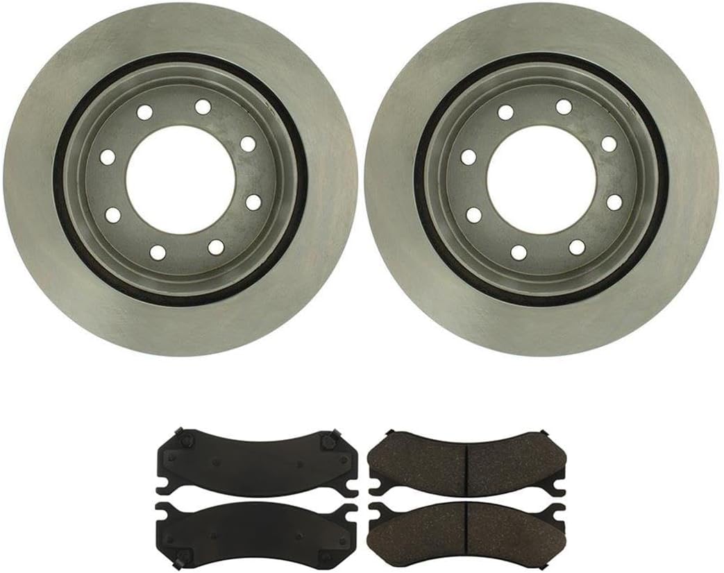 4Pcs Brakes Kit Rear Disc Brake Rotors Brakes Pads for Chevy Silverado 1500 HD 2003-2005 for Chevrolet Suburban 2500 2003-2005 for Chevy Suburban 2500 2003-2005
