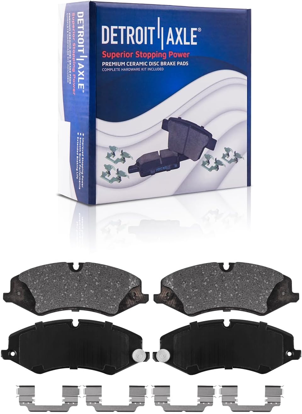 Detroit Axle - Front Brake Kit for Land Rover Discovery Range Rover Sport LR4, 14.17' inch Disc Brake Rotors Ceramic Brakes Pads with Hardware Replacement