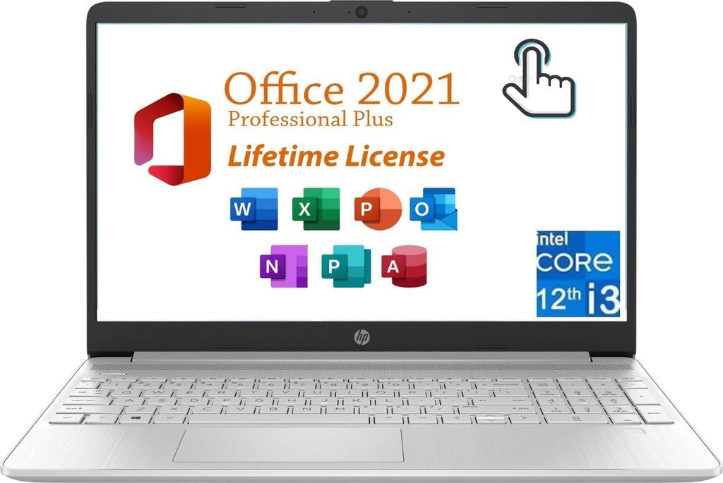 hp - 15.6' Touchscreen Laptop -Intel Core i3-1115G4 (up to 4.1 GHz with Intel Turbo Boost), 8GB DDR4 RAM, 256GB SSD, Webcam, HDMI, Wi-Fi, Windows 11 Home- Natural Silver
