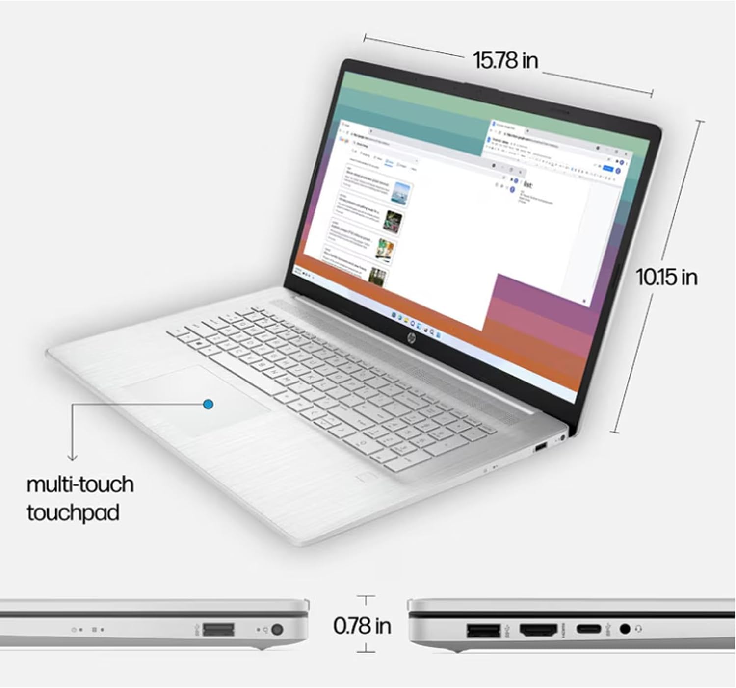 HP 17.3-inch Laptop, 1920 * 1080 FHD Display, Windows 11 Pro, AMD Ryzen 5 7430U, Students and Business, 32GB Memory, 2TB SSD, Webcam, Wi-Fi, Bluetooth, w/Accessories