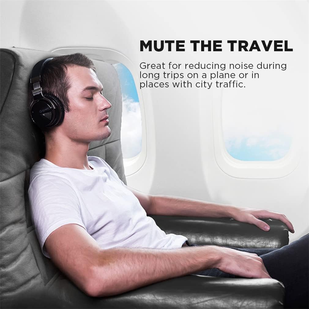 ANC Active Noise Cancelling Wireless Bluetooth Over-Ear Headphones 40Mm Speakers Hi-Fi Stereo Foldable On-Ear Headsets with Mic, 30H Playtime,Red
