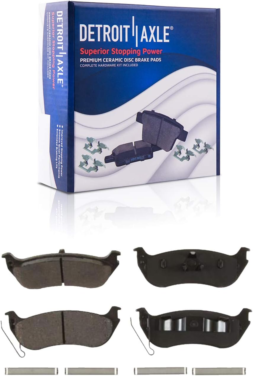 Detroit Axle - Rear Brake Kit for 2006-2010 Explorer Mercury Mountaineer 2007 2008 2009 Disc Brake Rotors Ceramic Brakes Pads Right Brake Calipers Replacement