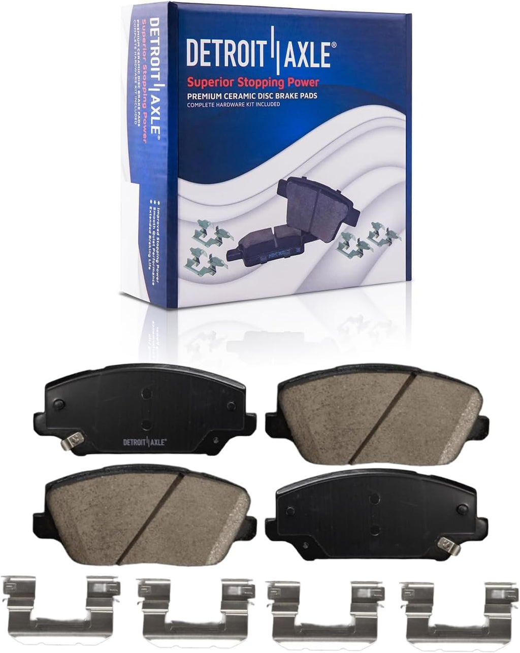Detroit Axle - Front Brake Kit for 2017-2020 Kia Cadenza 12.60' inch Disc Brake Rotors Ceramic Brakes Pads with Hardware 2018 2019 Replacement