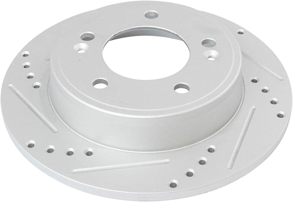 TRQ Rear Ceramic Brake Pad, Performance Rotor & Caliper Kit Compatible with Kia Hyundai