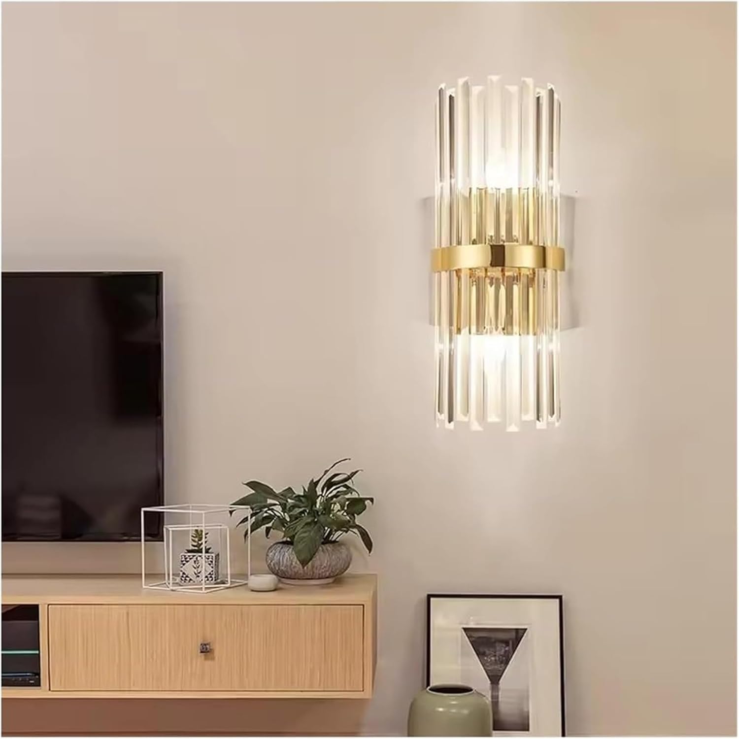 Crystal Wall Lamp Luxurious Gold Silver for Living Room Bedroom Decor Luminaire Bedside Wall Light Bathroom Fixtures Versatile Wall lamp(Silver)