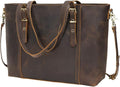 TIDING Leather Tote Bag for Women Work, Vintage Business Laptop Handbag Shoulder Bag with Adjustable Handles