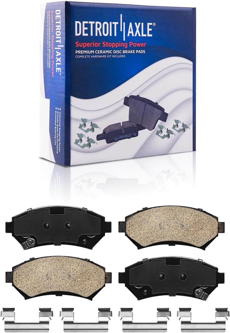 Detroit Axle - Brake Kit for 2000-2005 Buick LeSabre, 2000-2002 Park Avenue, 2001-2003 Olds Aurora, Drilled Slotted Brake Rotors Ceramic Brakes Pads Replacement [11.91 inch Front & 11.06 Rear Rotors]