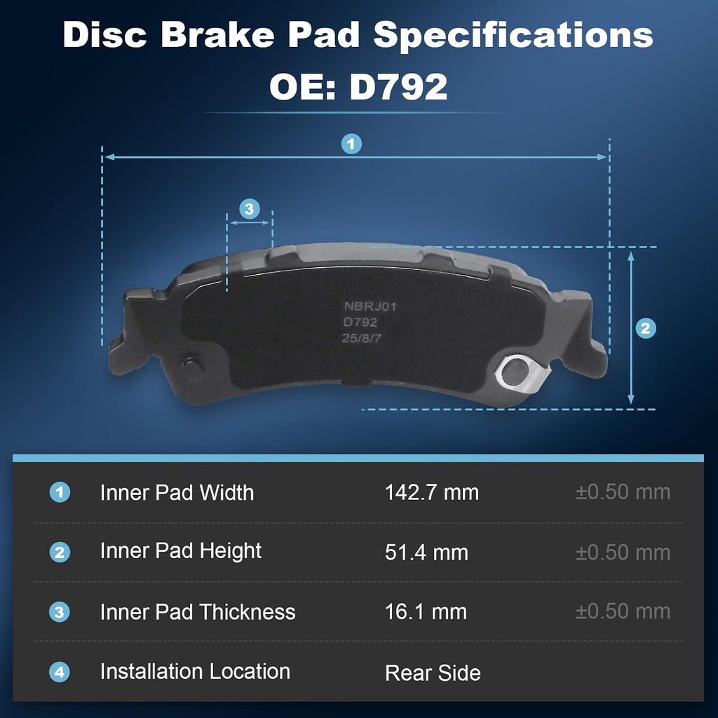 Rear Drilled and Slotted Disc Brake Rotors & Ceramic Brake Pads Kit Fit for Chevrolet 03-05 Astro, 99-06 Silverado 1500, 00-01 Tahoe; for GMC 03-05 Safari, 99-06 Sierra 1500, 00-01 Yukon