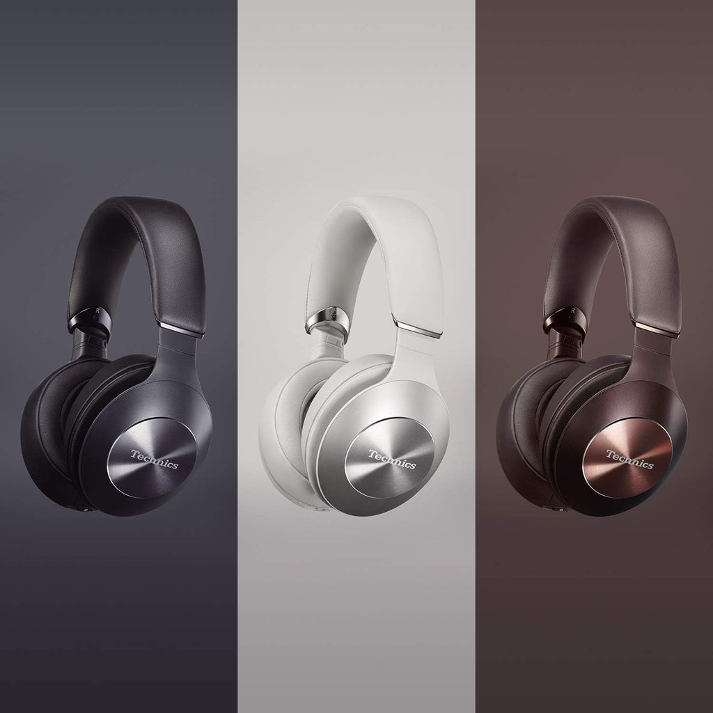 Technics Premium Hi-Res Wireless Bluetooth Stereo Headphones with 40 mm Dynamic-Tuned Drivers, 3-Mode Active Noise Cancelling, Ambient Sound Enhancer and Playback Pause Sensor - EAH-F70N-S (Silver)