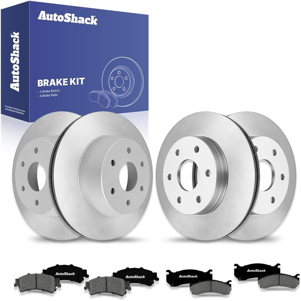 AutoShack Front & Rear Brake Rotors & Premium Pads for Chevrolet & GMC, Silverado 1500 1999-2006 Sierra 1500 1999-2006 Tahoe 2000-2001 Astro 2003-2005, AWD RWD 4WD V6 4.3L V8 4.8L 5.3L 6.0L