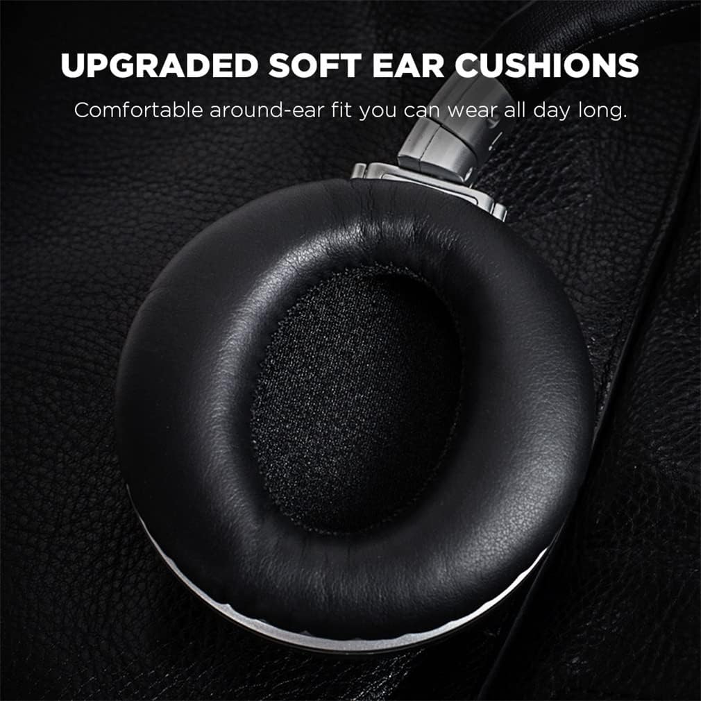 ANC Active Noise Cancelling Wireless Bluetooth Over-Ear Headphones with Mic Hi-Fi Stereo Deep Bass Foldable On-Ear Headsets, 30H Playtime, for Sports/TV/Work,Black