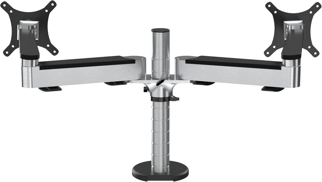VERSADESK OmniView Dual Monitor Stand - Height Adjustable Arms for 24'-27' Screens - Desk Mount with 360° Rotation - VESA Compatible - Each Arm Supports up to 15lbs | Black