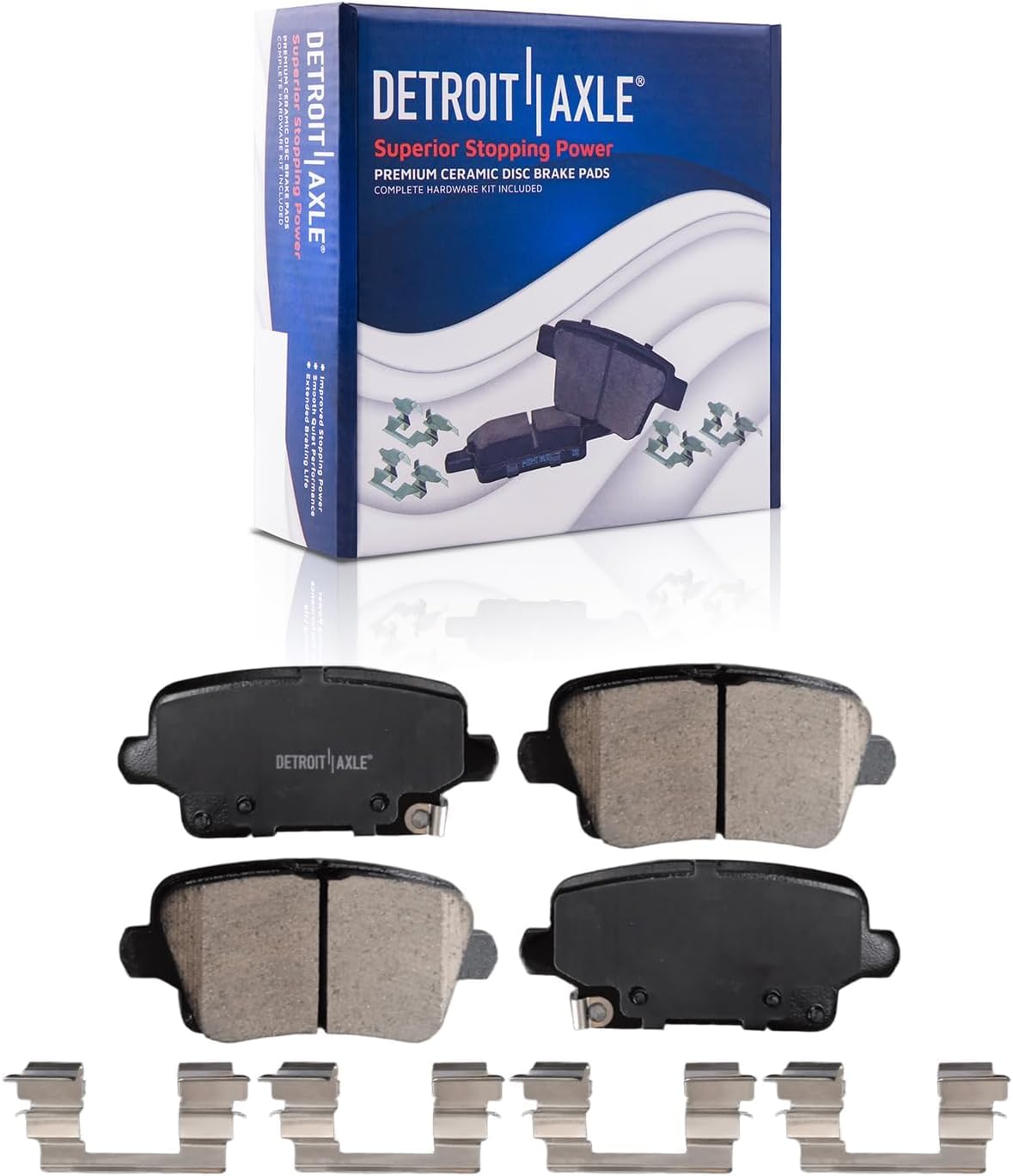 Detroit Axle - Brake Kit for 21-23 Buick Envision 20-23 Cadillac XT4 12.64' inch Front and 12.40' inch Rear Drilled and Slotted Disc Brake Rotors Ceramic Brakes Pads 2021 2022 2023 Replacement