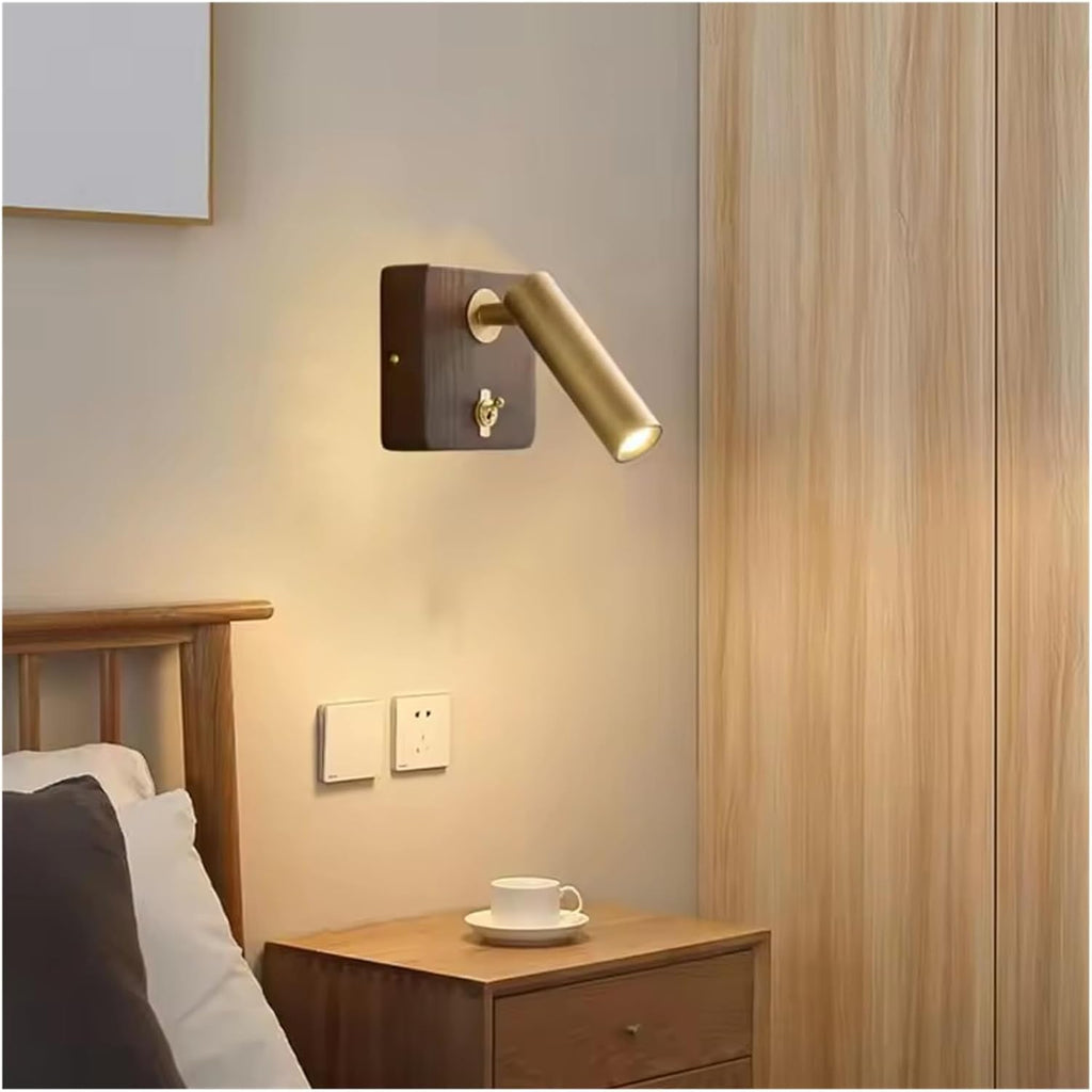 with Switch Wall Lamp Gold Silver Brass Wooden Lighting Fixtures for Bedroom Reading Hotel Office E27 Bulb,Bathroom