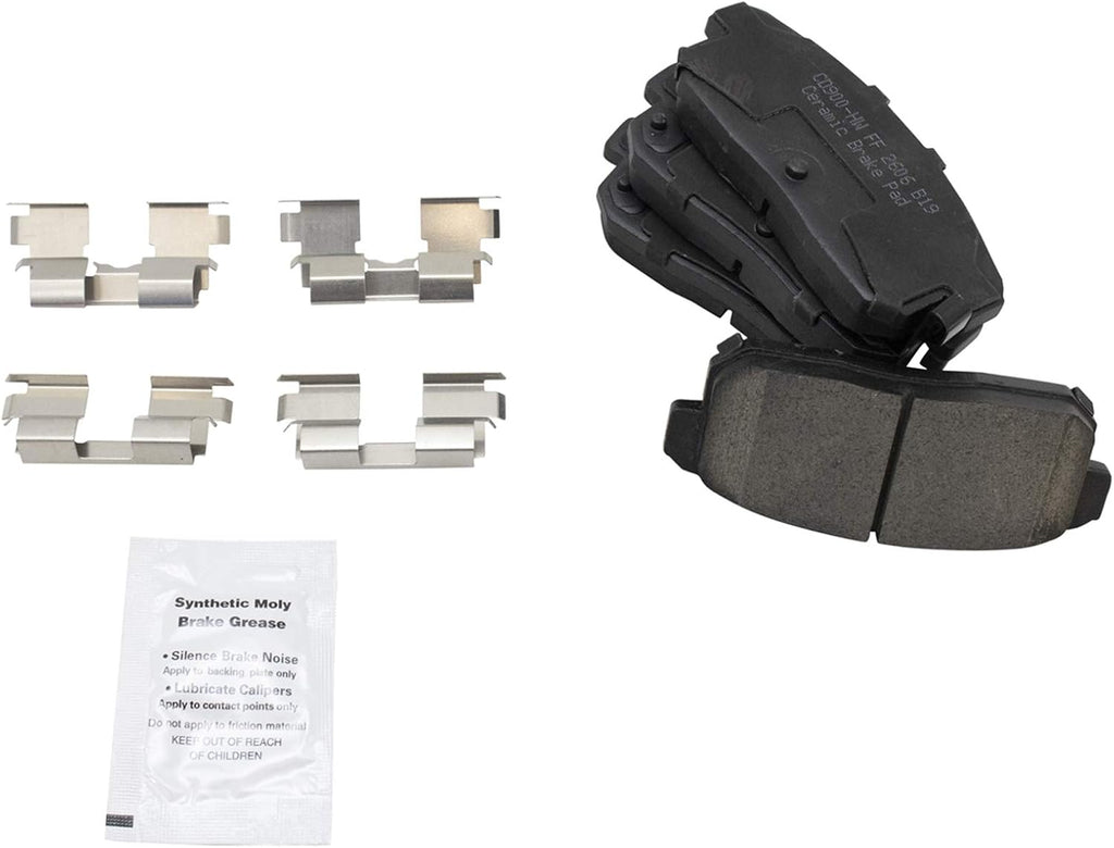 TRQ Performance Rear Brake Pad and Rotor Set Ceramic Solid Rotors Calipers Compatible with 2003 Nissan Maxima