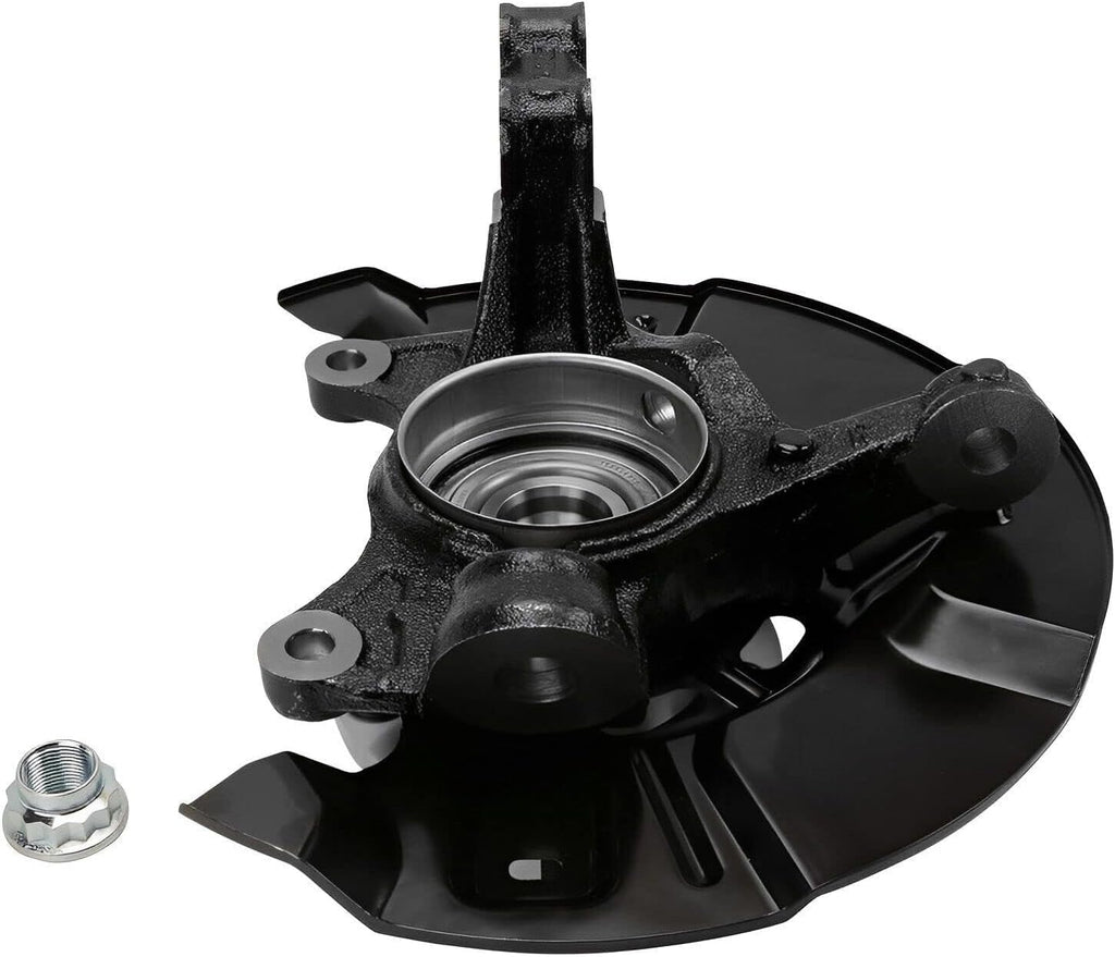 Detroit Axle - FWD Front Steering Knuckles & Wheel Hub Bearings Disc Brake Calipers with Brackets Replacement for 2009-2013 Toyota Matrix 2.4L