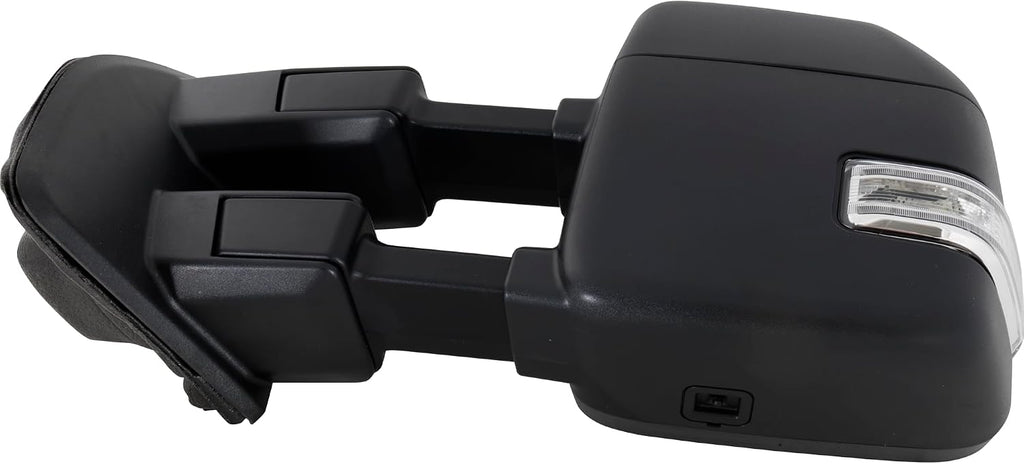 Kool Vue Driver Side Power Heated Towing Mirror for Ford F-250 F-350 Super Duty 2017-2022 Manual Fold With Signal Light; Without Blind Spot Monitor, Memory & Puddle Lamp Textured