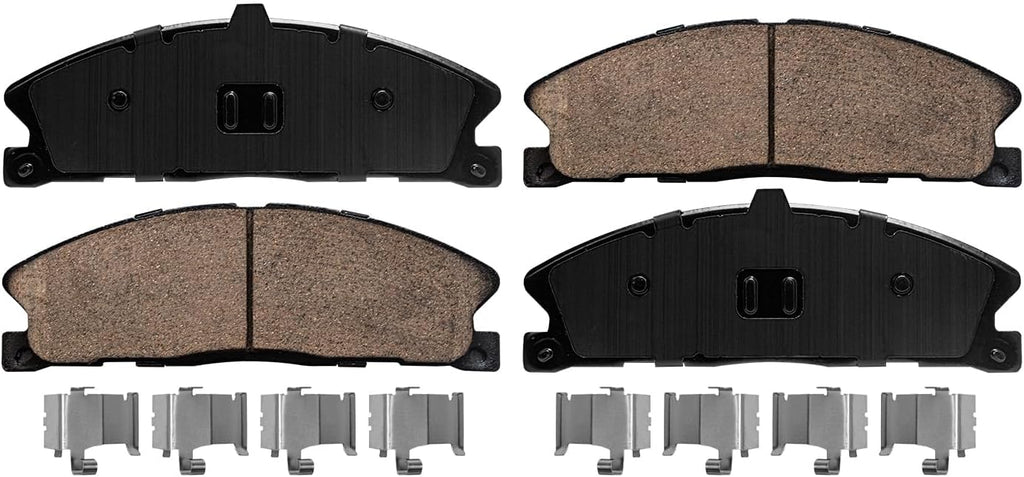 Detroit Axle - 4pc Brake Kit for Ford Flex Taurus Explorer Police Interceptor Sedan Utility Special Service Police Sedan Lincoln MKS MKT, Drilled Disc Brakes Rotors Brake Pads w/Hardware: 13.86' inch
