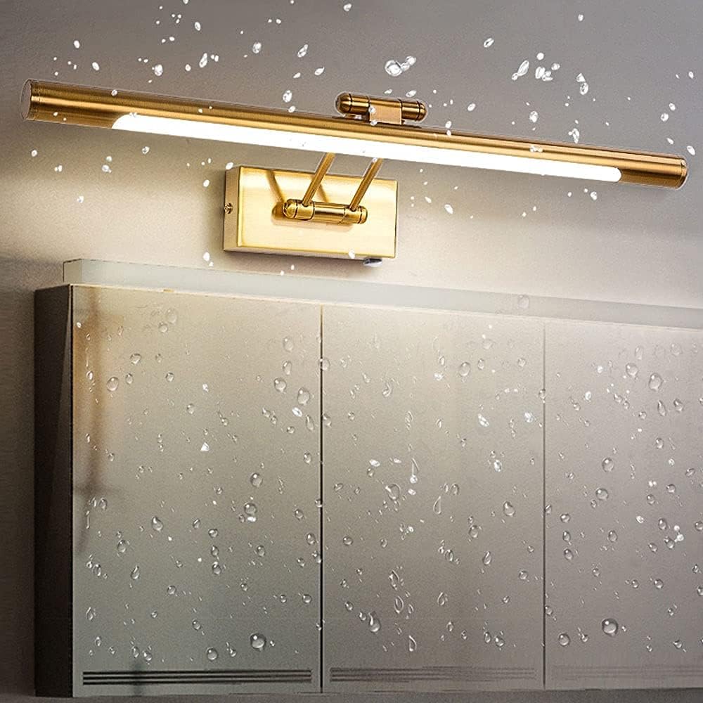 Mirror Light LED Bathroom Fixtures Vanity Mirror Lamp, Makeup Lighting Rotatable Metal Vanity Wall Lights, Modern Wall Vanity Sconce for Cabinets Dressing Table Wall Bedside Decor Lamp, Gold (Gold )