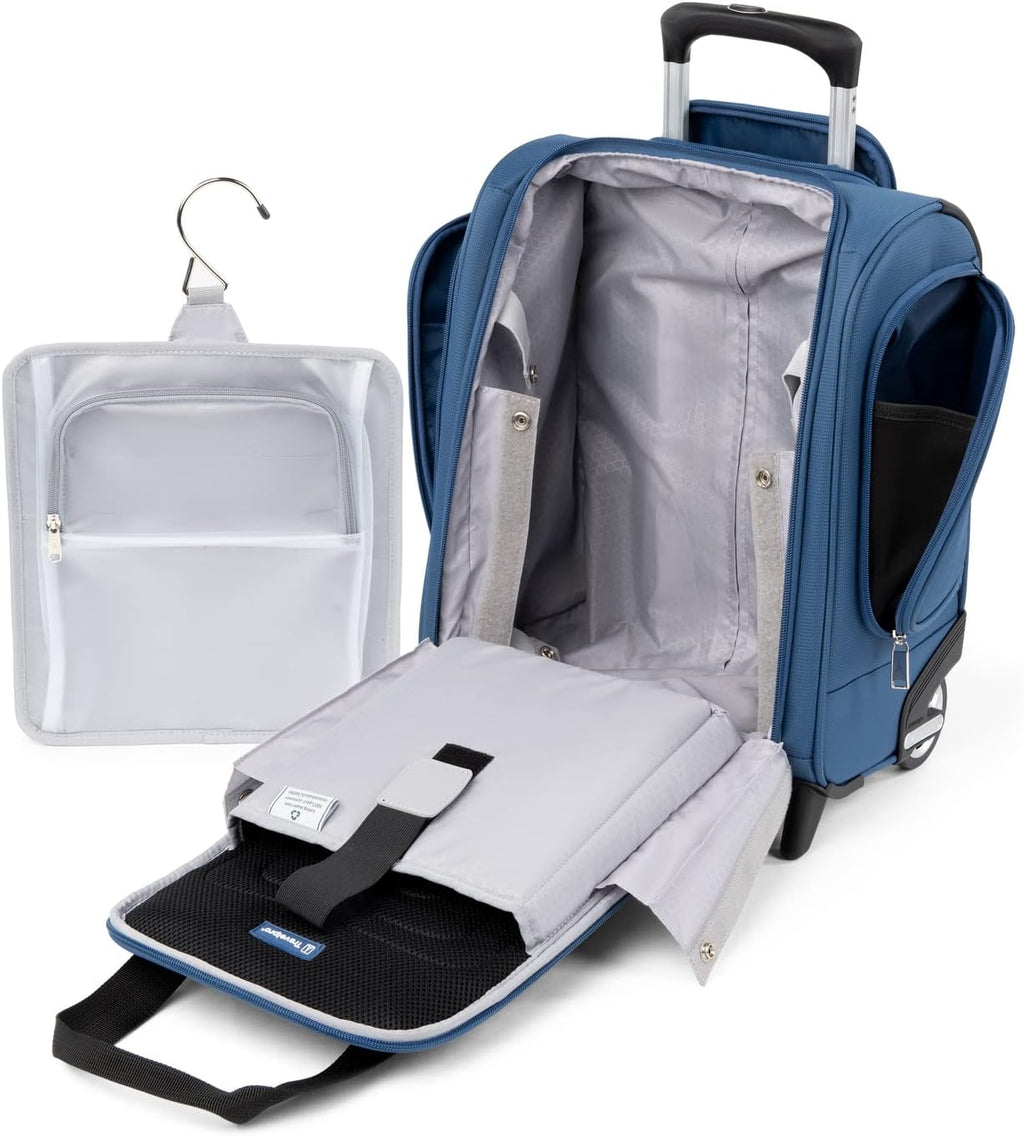 Travelpro Luggage Maxlite 5 Softside Lightweight Rolling Underseat Compact Carry on Upright 2 Wheel Bag, 15-Inch — Ensign Blue
