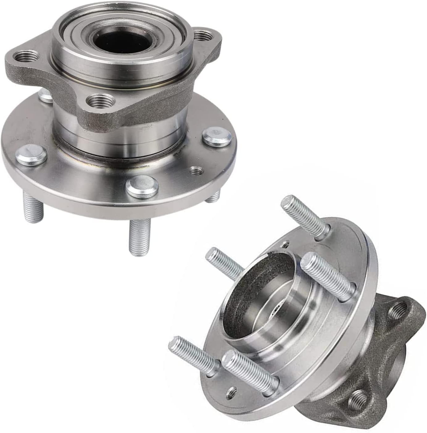 Detroit Axle - AWD Rear Wheel Bearing Hubs Brake Kit for 2007-2015 Mazda CX-9 Disc Brake Rotors Ceramic Brakes Pads Wheel Bearing Hubs 2008 2009 2010 2011 2012 2013 2014 CX9 Replacement