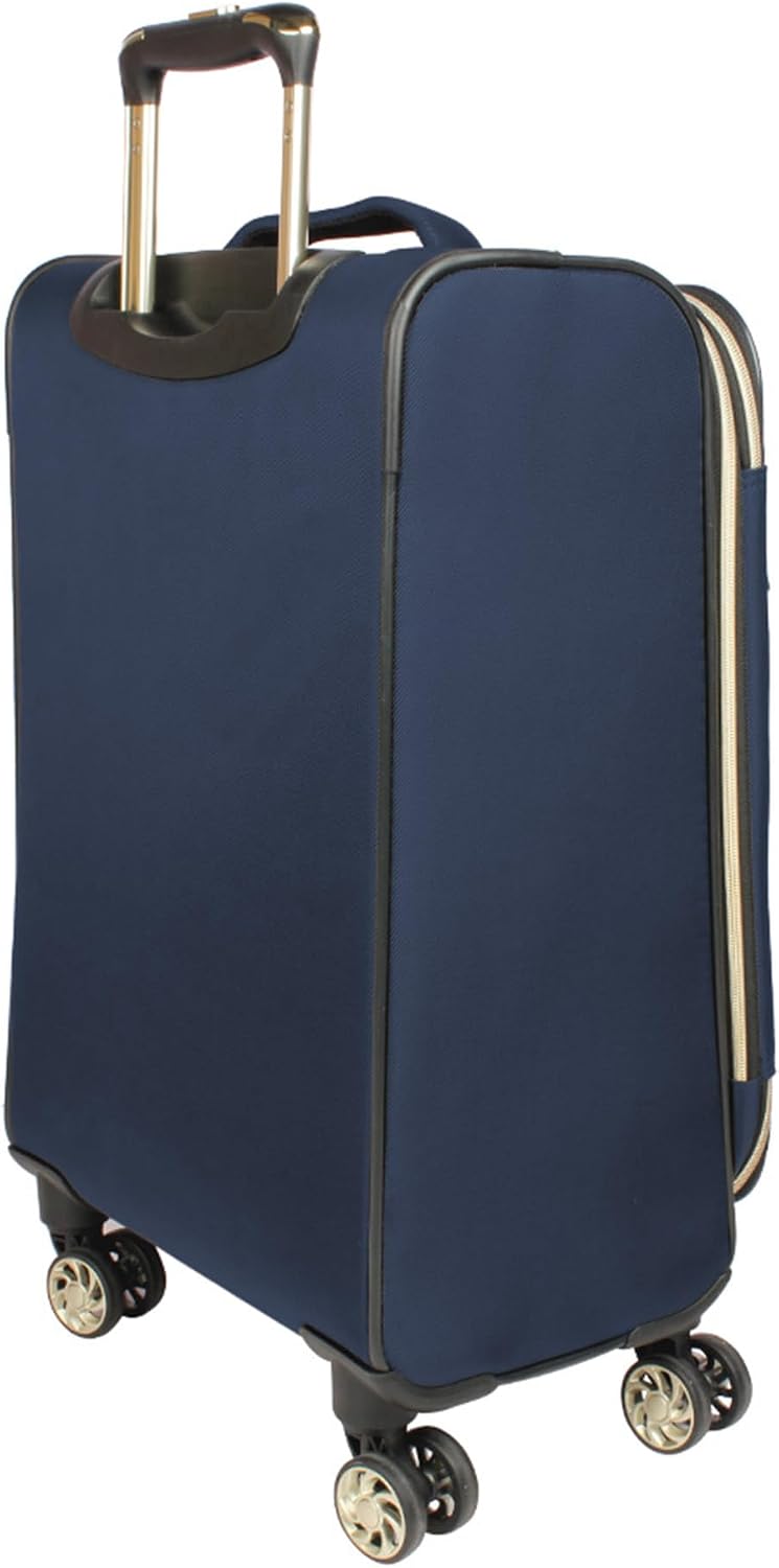 Kenneth Cole REACTION Chelsea 2-Piece Bundle - 20' Chevron Expandable 8-Wheel Carry-On Suitcase & Matching 15' Laptop Backpack, Navy