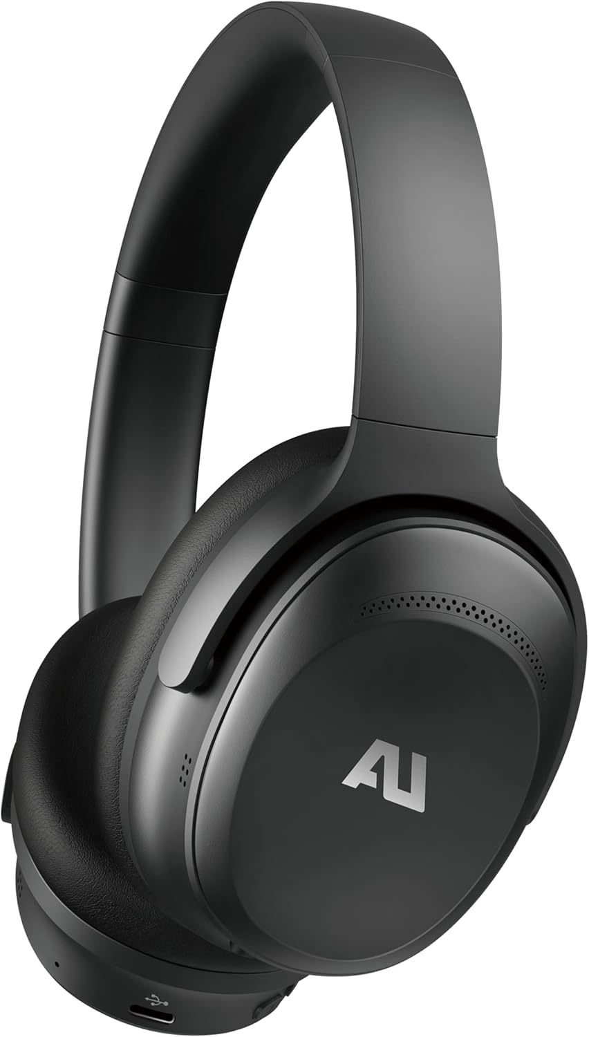 ausounds Wireless Bluetooth Headphones with Hybrid Active Noise Cancelling, Over-Ear Headset, aptX HD Supported, Bi-Fold, Protein Earmuffs, Deep Bass, Build-in Mics, 30 Hours Playtime (AU-XT, Black)
