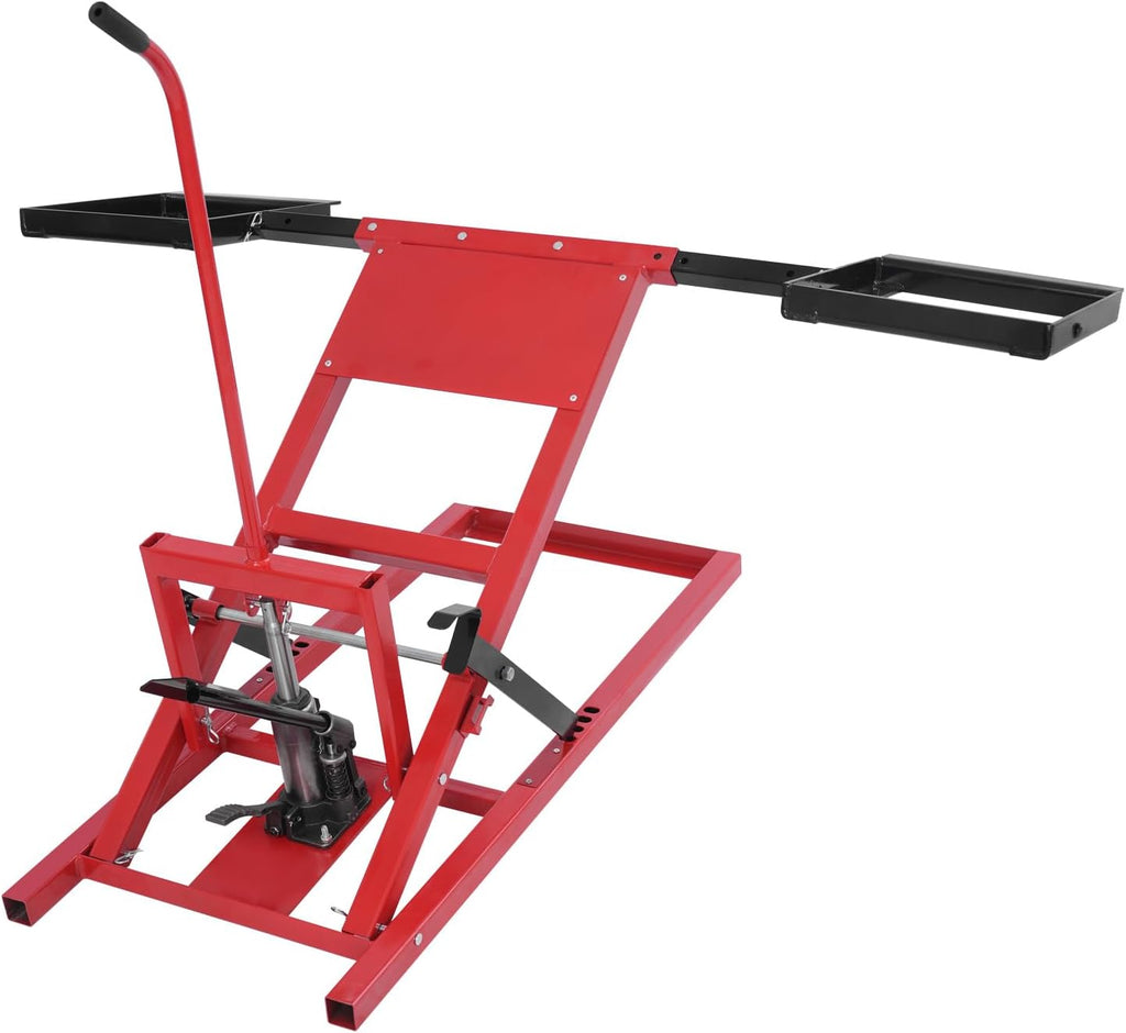 Lawn Mower Lift Jack 500 Lbs Weight Capacity Hydraulic Cylinder Lift Jack with 17.5-24 in Lift Height for Riding Tractors and Zero Turn Lawn Mowers Maintenance and Repair