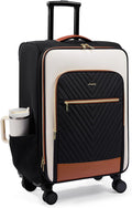 LOVEVOOK Carry On Luggage,24 Inch Carry-on Suitcase for Women,Softside Suitcases with Wheels,Rolling Checked Luggage with TSA Lock,Lightweight Travel