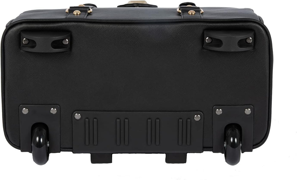 JKM & Company Executive Black Computer iPad, Laptop Tablet Rolling Tote Bag Briefcase Carryall Bag
