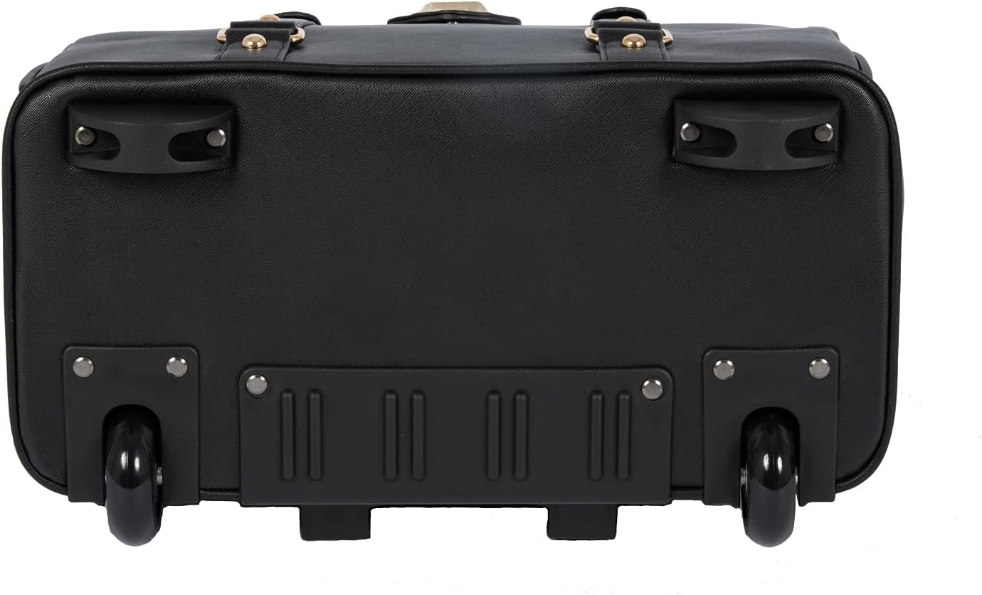 JKM & Company Executive Black Computer iPad, Laptop Tablet Rolling Tote Bag Briefcase Carryall Bag