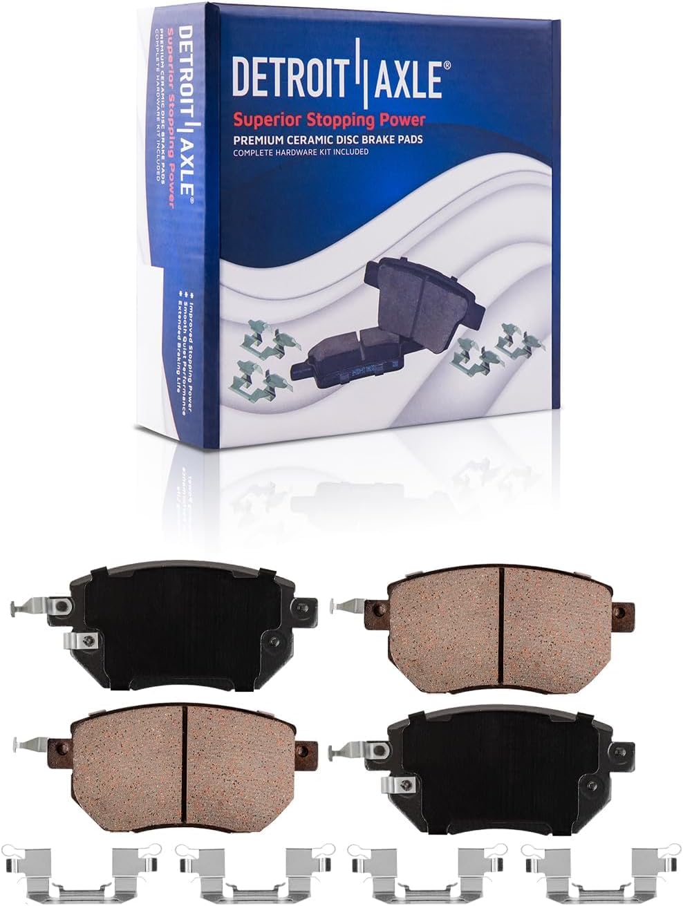 Detroit Axle - Front & Rear Disc Brake Rotors w/Ceramic Brake Pads + Wheel Bearing & Hub Assembly Replacement for 2004 2005 2006 2007 2008 Nissan Maxima - 12 pc Set
