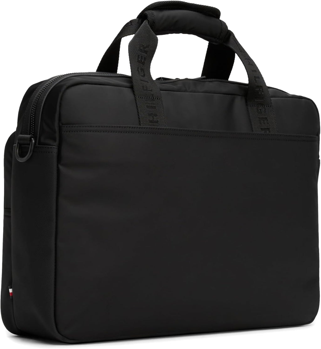 Tommy Hilfiger Mens Repreve Computer Bag, Black