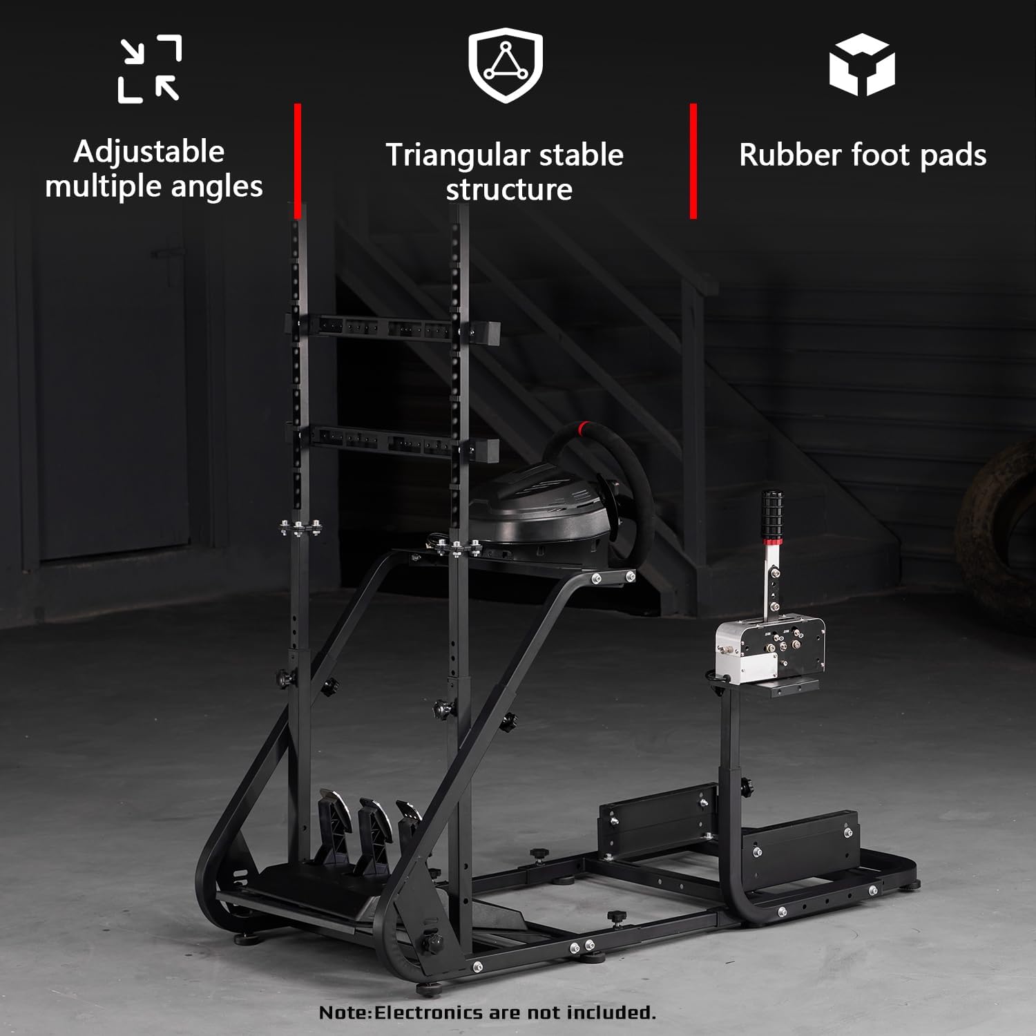 Dardoo G923 Racing Simulator Cockpit with Monitor Mount Fit for Logitech G29 G920, for Thrustmaster T80 T150, for PS4,for PC, Adjustable Driving Wheel Stand,Without Wheel, Pedal, Handbrake and Seat