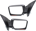 Kool Vue Driver & Passenger Side Power Heated Mirrors for Ford F-150 2011-2014 Power Fold With Signal Light, Memory & Puddle Lamp; Without Blind Spot Monitor Chrome