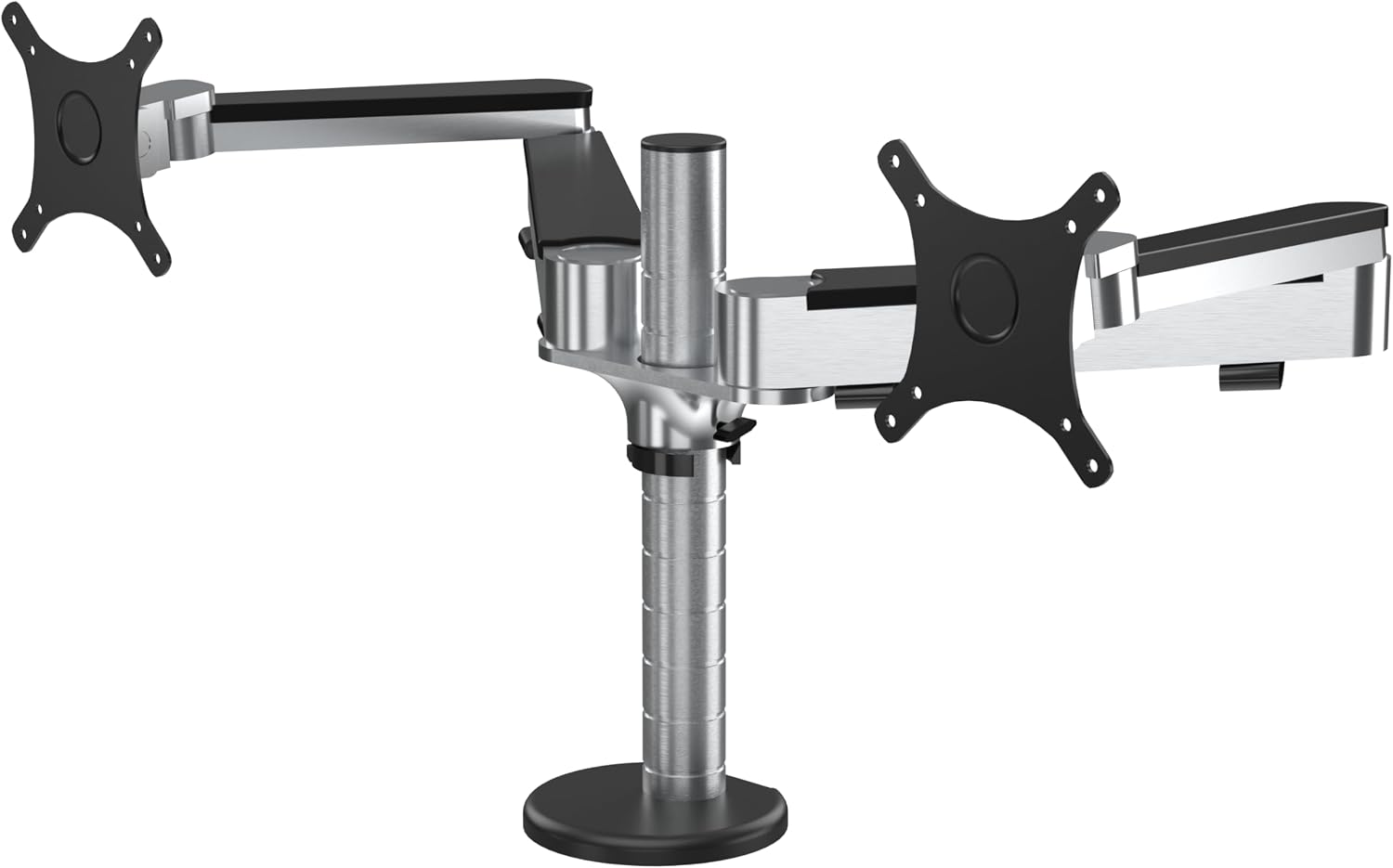 VERSADESK OmniView Dual Monitor Stand - Height Adjustable Arms for 24'-27' Screens - Desk Mount with 360° Rotation - VESA Compatible - Each Arm Supports up to 15lbs | Black