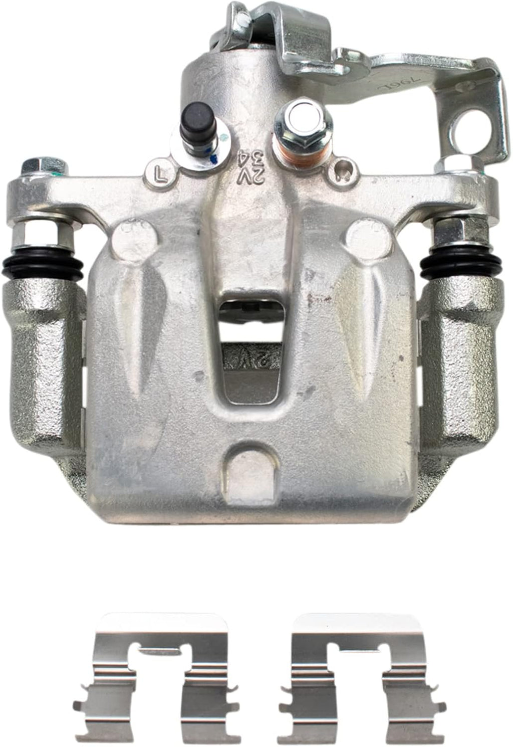 TRQ Rear Ceramic Brake Pad, Performance Rotor & Caliper Kit Compatible with Kia Hyundai